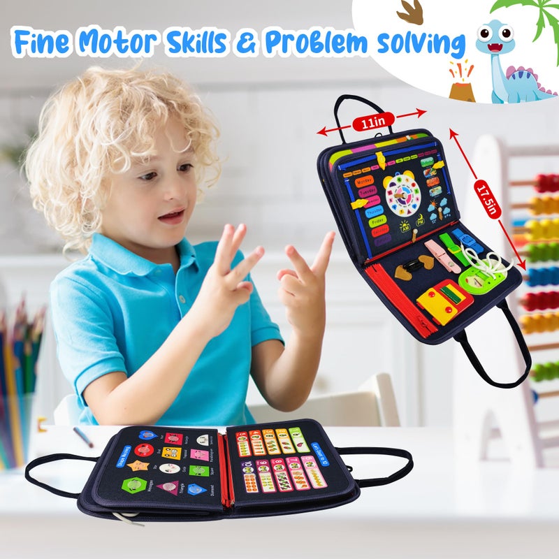 TenFans Montessori Busy Board | 1-4 Year Old Toddler Learning Toy | Fine Motor Skills Development | Montessori Sensory Playset | Early Childhood Education Tool | Portable Travel Preschool Activity Kit - Image 5